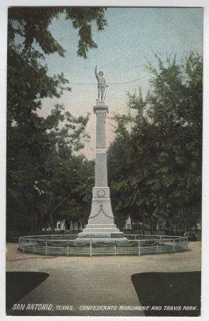 San Antonio, Texas. Confederate Monument and Travis Park