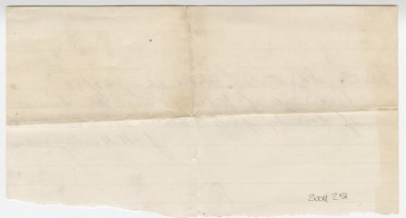 Wilson King Receipt, May 27, 1880. (back)