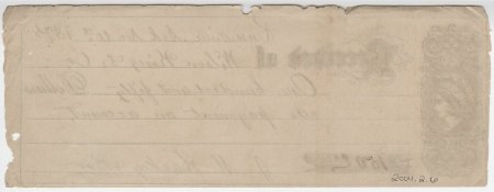 W. King Receipt, Nov. 30, 1875. (back)