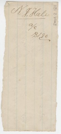 Receipt for tuition to V. E. Beeson, Oct. 25, 1875. (back)