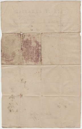 Tax Receipt from Pope Co., AR, July 17, 1869. (back)