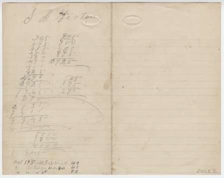 Bill for S.M. Linton. (back)