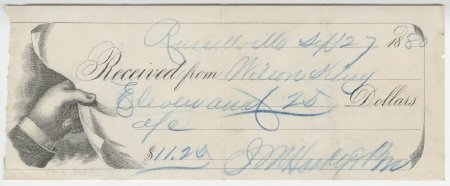 Wilson King Receipt, September 27, 1880.