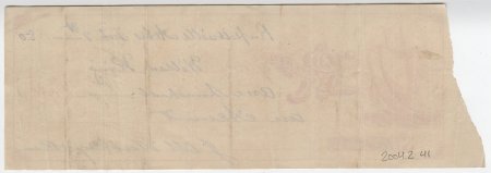 Wilson King Receipt (2), February 9, 1880. (back)