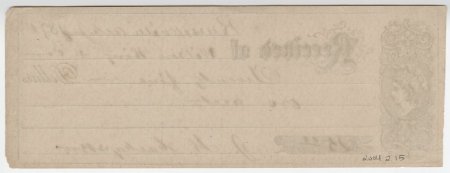Wilson King & Co. Receipt, June 6, 1876. (back)