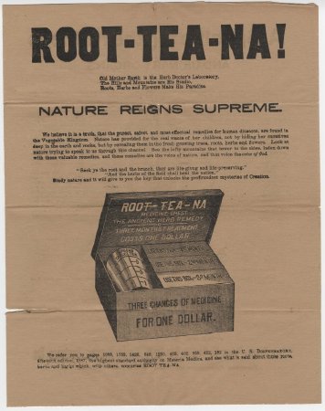 Advertisment for Root-Tea-Na-Herb Co.