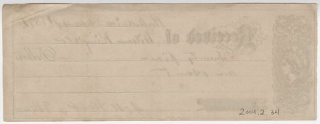 Wilson King Receipt, Aug. 29, 1877 (back)