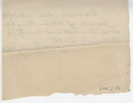 Wilson King Receipt, February 12, 1876. (back)