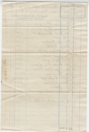 Wilson King Itemized Receipt, July 4, 1875. (back)