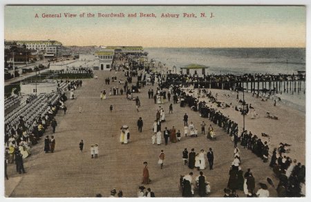 A General View of the Boardwalk and Beach, Asbury Park, N.J.