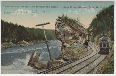 Giant Rock & Trolley Line through the Gorge, Niagara River, Niagara Falls