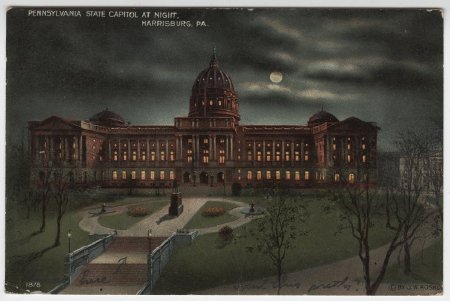 Pennsylvania State Capitol at Night, Harrisburg, PA.