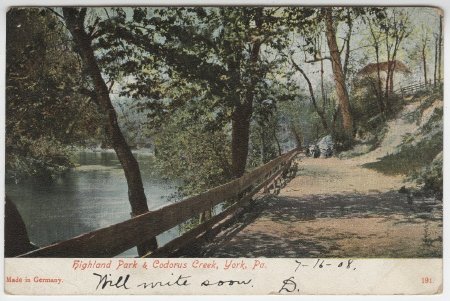 Highland Park & Codorus Creek, York, Pa.