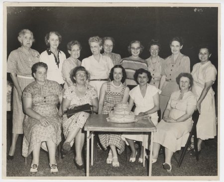 Group of women and a cake, Russellville, Ark.