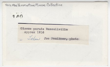 Circus Parade, Russellville, Ark.  (back)