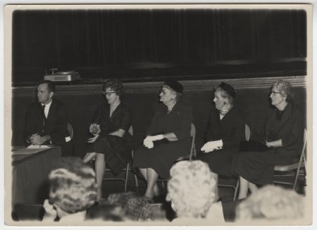 Group sitting in front of audience