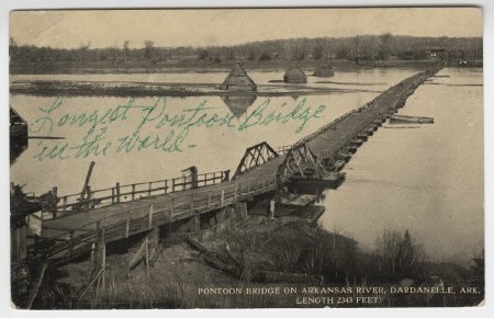 Pontoon Bridge, Arkansas River. Dardanelle Arkansas