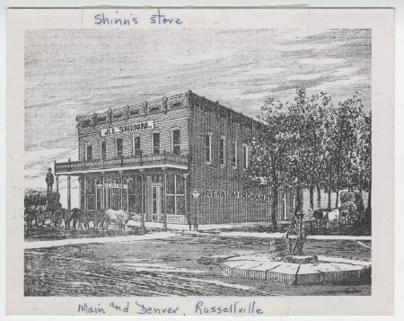 J. L. Shinn store sketch, Russellville, Ark.