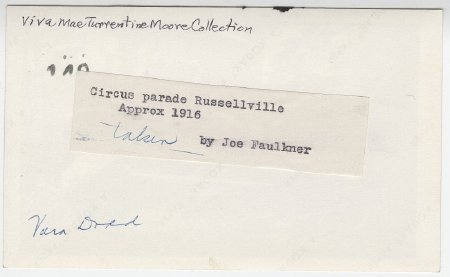 Circus Parade, Russellville, Ark.  (back)
