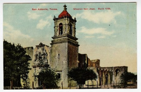 San Antonio, Texas. Mission San Jose. Built 1720.