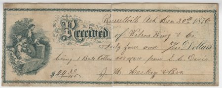 Wilson King & Co. Receipt, Dec. 20, 1876.