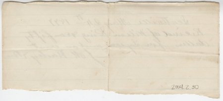Tysons Receipt, May 24, 1877 (back)