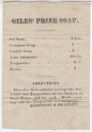 Advertisment for Giles' Prize Soap.