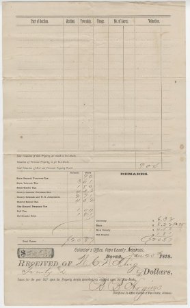 1877 Tax Receipt for Wilson King.