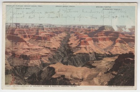 Grand Canyon of Arizona, From O'Neill's (Yavapai) Point