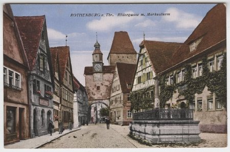 Rothenburg o. Tbr. Rodergasse m. Markusturm