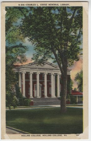 Charles L. Cooke Memorial Library, Hollins College, VA.
