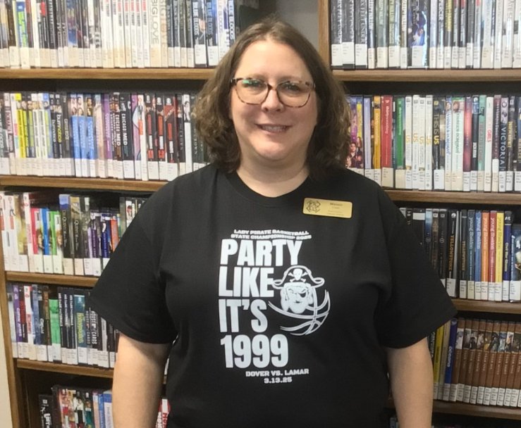 Photo of Dover library clerk, Wendy.