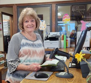 Photo of Dover library clerk, Phyllis.